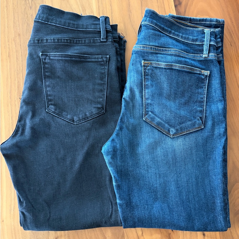Frame Denim Women's Dark and Medium Blue Skinny Jeans Bundle
